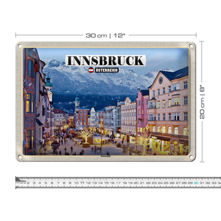 Blechschild Reise Innsbruck Österreich Weihnachten 30x20cm