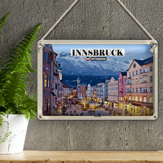 Blechschild Reise Innsbruck Österreich Weihnachten 30x20cm