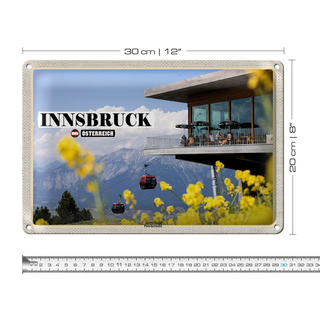 Blechschild Reise Innsbruck Österreich Patscherkofel 30x20cm