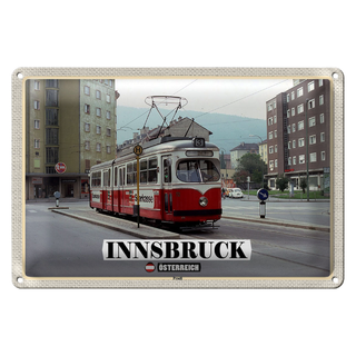 Blechschild Reise Innsbruck Östereich Pradl Stadt 30x20cm