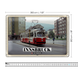 Blechschild Reise Innsbruck Östereich Pradl Stadt 30x20cm