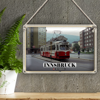 Blechschild Reise Innsbruck Östereich Pradl Stadt 30x20cm