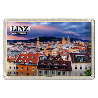 Blechschild Reise Linz Österreich Innere Stadt 30x20cm
