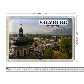 Blechschild Reise Salzburg Nonntal Österreich 30x20cm