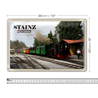Blechschild Reise Stainz Österreich Museumsbahn 30x20cm