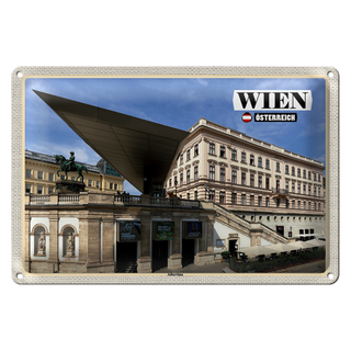 Blechschild Reise Wien Österreich Albertina 30x20cm
