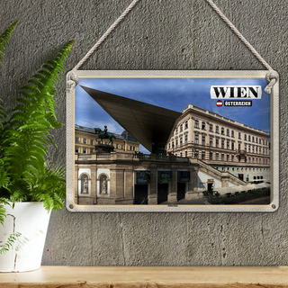 Blechschild Reise Wien Österreich Albertina 30x20cm