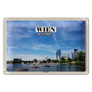 Blechschild Reise Wien Österreich Donaustadt 30x20cm