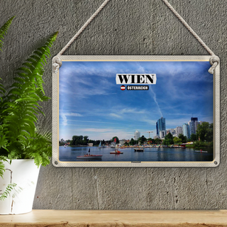 Blechschild Reise Wien Österreich Donaustadt 30x20cm