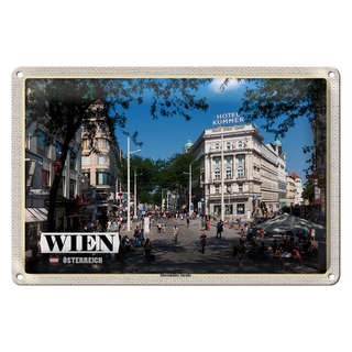 Blechschild Reise Wien Österreich Mariahilfer Straße 30x20cm