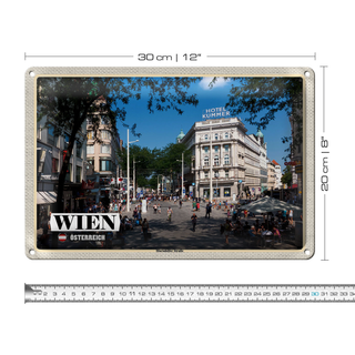 Blechschild Reise Wien Österreich Mariahilfer Straße 30x20cm