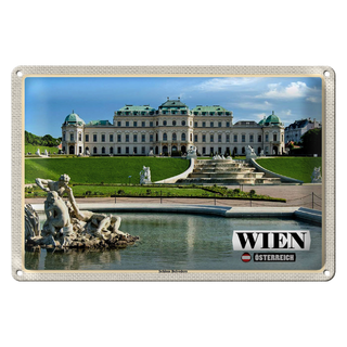 Blechschild Reise Wien Österreich Schloss Belvedere 30x20cm