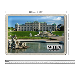 Blechschild Reise Wien Österreich Schloss Belvedere 30x20cm