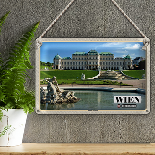 Blechschild Reise Wien Österreich Schloss Belvedere 30x20cm