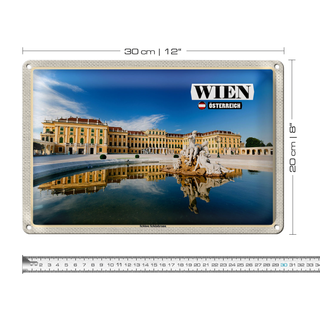 Blechschild Reise Wien Österreich Schloss Schönbrunn 30x20cm