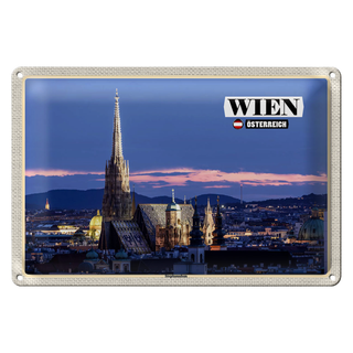 Blechschild Reise Wien Österreich Stephansdom 30x20cm