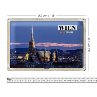 Blechschild Reise Wien Österreich Stephansdom 30x20cm