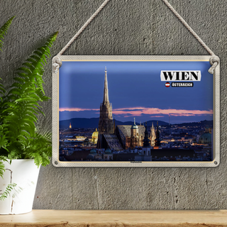 Blechschild Reise Wien Österreich Stephansdom 30x20cm
