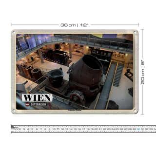 Blechschild Reise Wien Österreich Technisches Museum 30x20cm