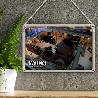 Blechschild Reise Wien Österreich Technisches Museum 30x20cm