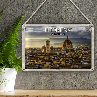 Blechschild Reise Florenz Italien Kathedrale Baukunst 30x20cm
