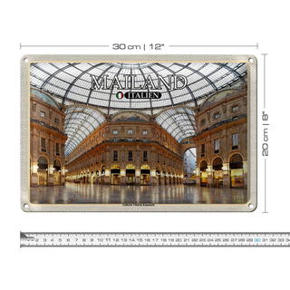 Blechschild Reise Mailand Galleria Vittorio Emanuele 30x20cm