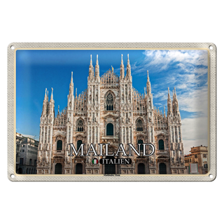 Blechschild Reise Italien Mailand Mailänder Dom 30x20cm