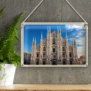 Blechschild Reise Italien Mailand Mailänder Dom 30x20cm