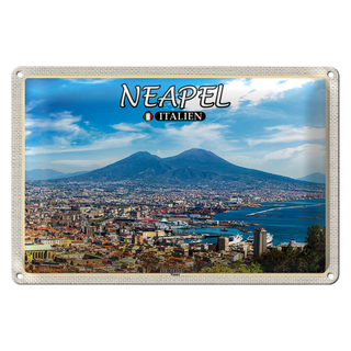 Blechschild Reise Neapel Italien Vesuv 30x20cm