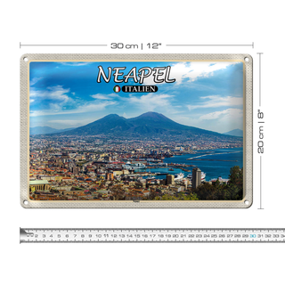Blechschild Reise Neapel Italien Vesuv 30x20cm