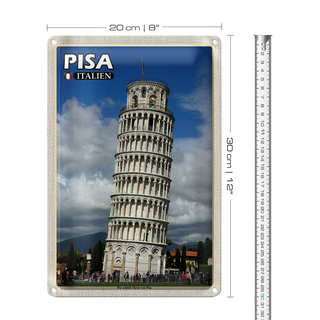 Blechschild Reise Pisa Schiefer Turm Italien 20x30cm