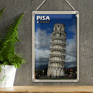 Blechschild Reise Pisa Schiefer Turm Italien 20x30cm