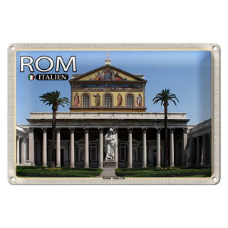 Blechschild Reise Rom Italien Basilika Sankt Paul 30x20cm