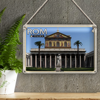 Blechschild Reise Rom Italien Basilika Sankt Paul 30x20cm