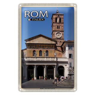 Blechschild Reise Rom Basilika Santa Maria Trastevere 20x30cm