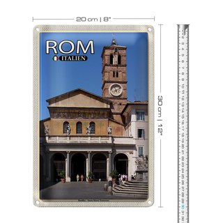 Blechschild Reise Rom Basilika Santa Maria Trastevere 20x30cm