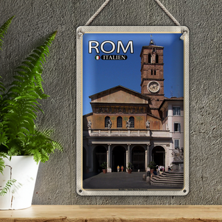 Blechschild Reise Rom Basilika Santa Maria Trastevere 20x30cm