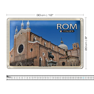 Blechschild Reise Rom Basilika Santi Giovanni e Paolo 30x20cm