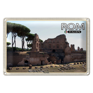 Blechschild Reise Rom Italy Berg Palatin Baukunst 30x20cm