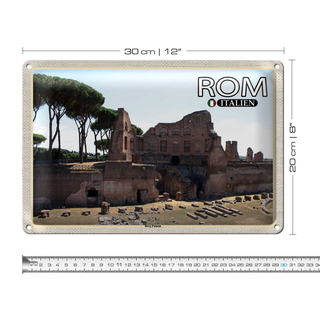 Blechschild Reise Rom Italy Berg Palatin Baukunst 30x20cm