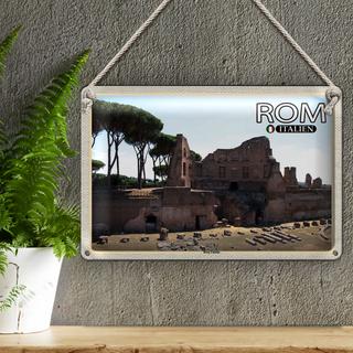 Blechschild Reise Rom Italy Berg Palatin Baukunst 30x20cm