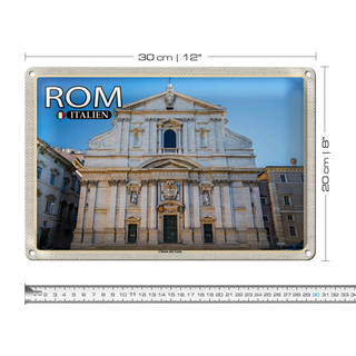Blechschild Reise Rom Italien Chiesa del Gesu 30x20cm