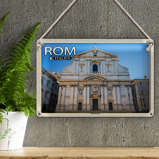 Blechschild Reise Rom Italien Chiesa del Gesu 30x20cm