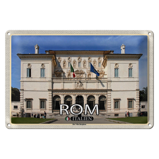 Blechschild Reise Rom Italien Die Villa Borghese 30x20cm