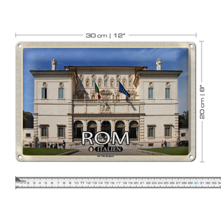 Blechschild Reise Rom Italien Die Villa Borghese 30x20cm