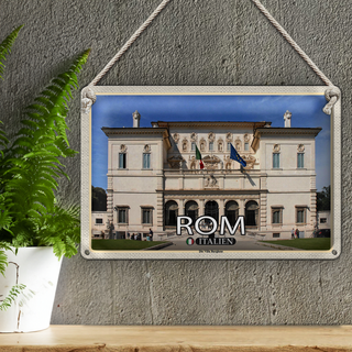 Blechschild Reise Rom Italien Die Villa Borghese 30x20cm