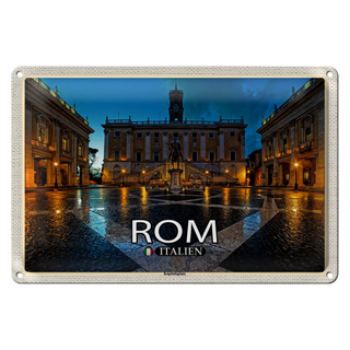 Blechschild Reise Rom Italien Kapitolsplatz Architektur 30x20cm