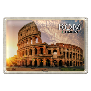 Blechschild Reise Rom Italien Kolosseum Architektur 30x20cm