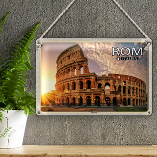 Blechschild Reise Rom Italien Kolosseum Architektur 30x20cm