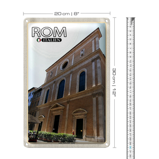 Blechschild Reise Rom Italien Santa Maria Dell Anima 20x30cm